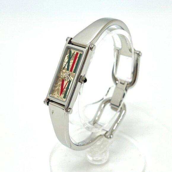 GUCCI 1500L Square Bangle watch quartz Wristwatch SS Silver main image 5